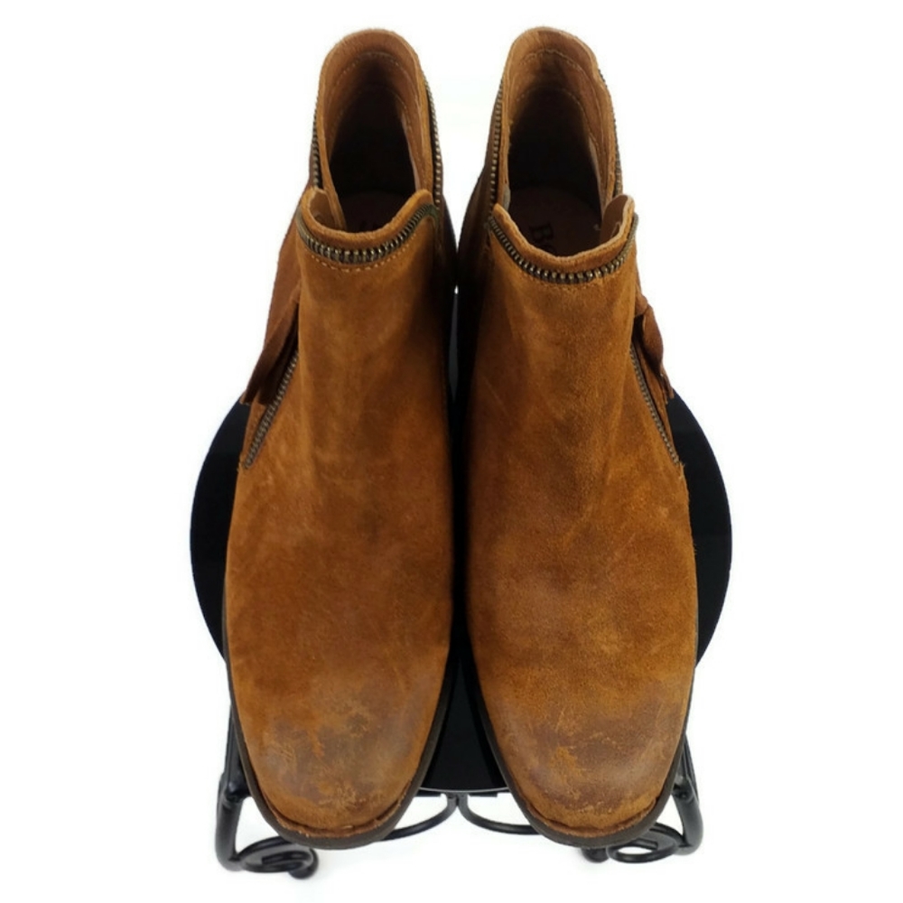 Born BR0014106 Montoro Distressed Suede Leather Side Zip Boots Womens 10M NWOB